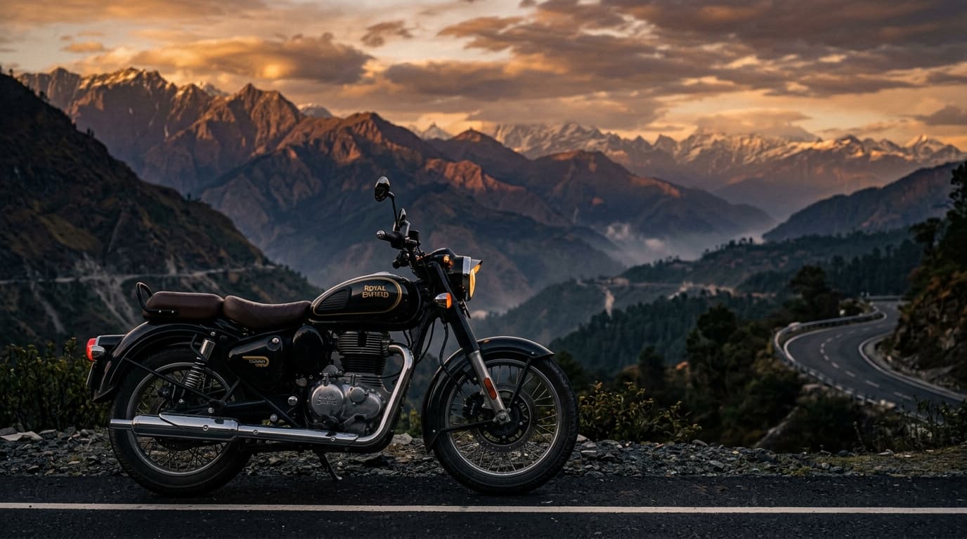 Royal Enfield motorcycle parked outdoors